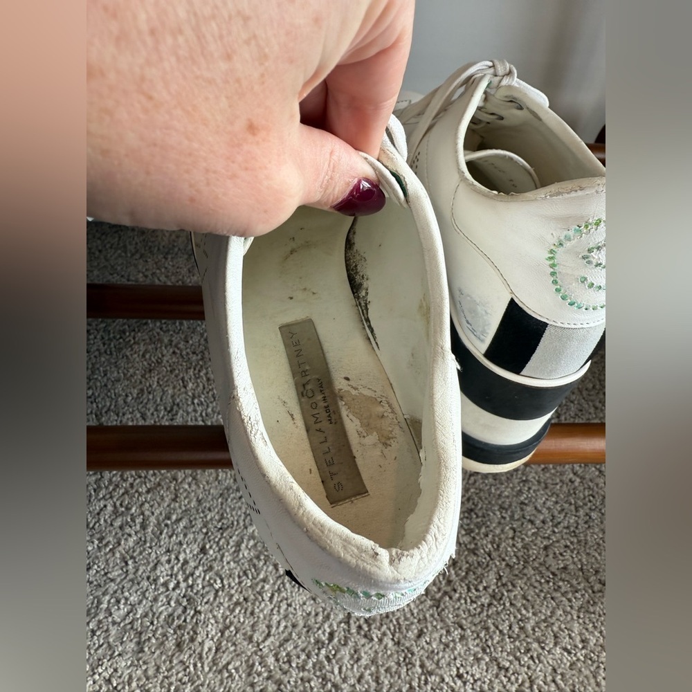 Stella McCartney White and Black Platform Sneakers - Picture 11 of 15
